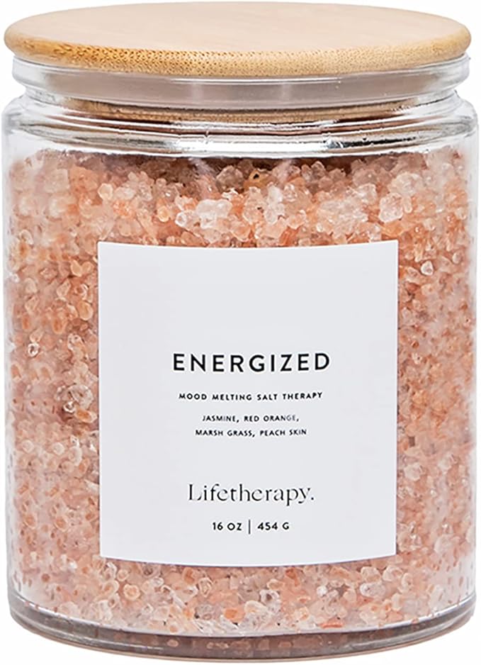 Lifetherapy Himalayan & Dead Sea Salt Soak – Energized | Clean, Skin-Loving Formula | Vegan & Gluten Free Hydrating | Nourishing Vitamins | Bath Salts | Free of Parabens, Sulfates & Phthalates 16oz