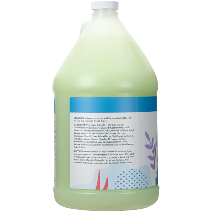 Ginger Lily Farms Botanicals 3-in-1 Shampoo, Conditioner & Body Wash, Island Tranquility, 100% Vegan & Cruelty-Free, Green Tea Lemongrass Scent, 1 Gallon (Pack of 4)