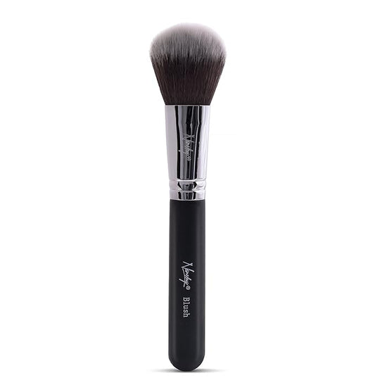 Nanshy Rounded Blush Brush - Bronzer Brush & Contour Brush for Powder & Cream Face Makeup Application & Blending - Fluffy Blusher Brush - Vegan & Cruelty-Free - Black