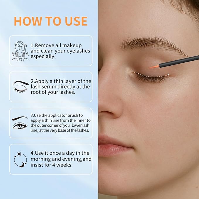 Lash Serum - Eyelash Growth Serum with Advanced Formula to Boost Longer, Thicker Fuller Looking Lashes Nourishing Lash For Eyelash Growth Vegan & Cruelty-Free for Sensitive Eyes 4ml