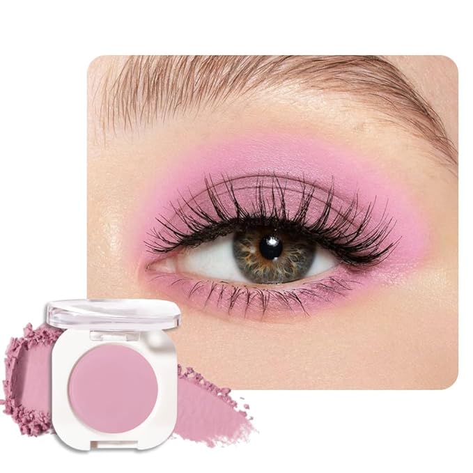 Light Pink Peach Single Matte Eyeshadow Makeup, Neutral Powde Eye Shadow for Women, Pink Eyeshadow Palette Pigmented Waterproof, sombras para ojos, Lightweight Blendable, Girls Christmas Gift