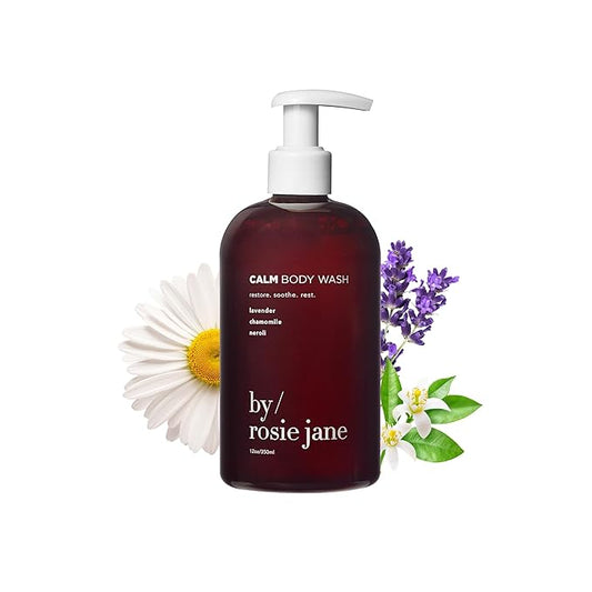 By Rosie Jane Calm Body Wash - Creamy, Hydrating Body Wash Made with Lavender, Chamomile & Neroli - Supports Skin Elasticity & Builds Collagen - Vegan & Non-Toxic (350ml)