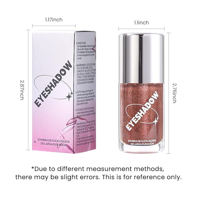 Champagne Liquid Metallic Glittler Shimmer Eyeshadow, Longwear Eye Makeup For Older Women, Buildable Highly Pigmented & Blendable Eye Shadow Cream in Shimmer Finishes, Vegan & Cruelty-Free (Champagne)