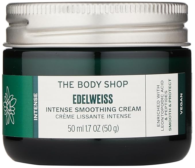 The Body Shop Edelweiss Intense Smoothing Cream – Nourishing Day Cream – Moisturizes and Hydrates Skin – Vegan – 50ml