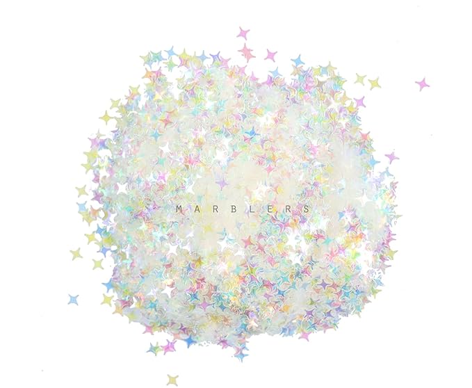 MARBLERS [Twinkle] Shape Glitter for Body & Face 0.11oz (3g) | Flake | Non-Toxic | Vegan | Cruelty-Free | Eyeshadow, Nail Polish, Nail Art | Festival, Rave & Party Makeup | Body & Face