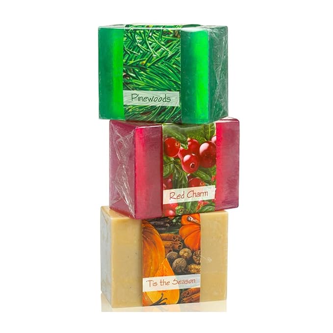 Glycerin Bar Soap Set of 3#3 - Natural, Vegan-Friendly, Hypoallergenic - Moisturizing and Hydrating with 100% Vegetable Glycerin - Sulfate-Free, Paraben-Free, Chemical-Free - 4.5 oz Each