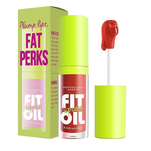 8 Colors Big Brush Head Lip Oil, Smooth Glossy Lip Glow Oil, Ultra-Hydrating & Nourishing, Long Lasting Fresh Transparent Tinted Plumping Lip Oil, Non-Sticky Formula (#08)