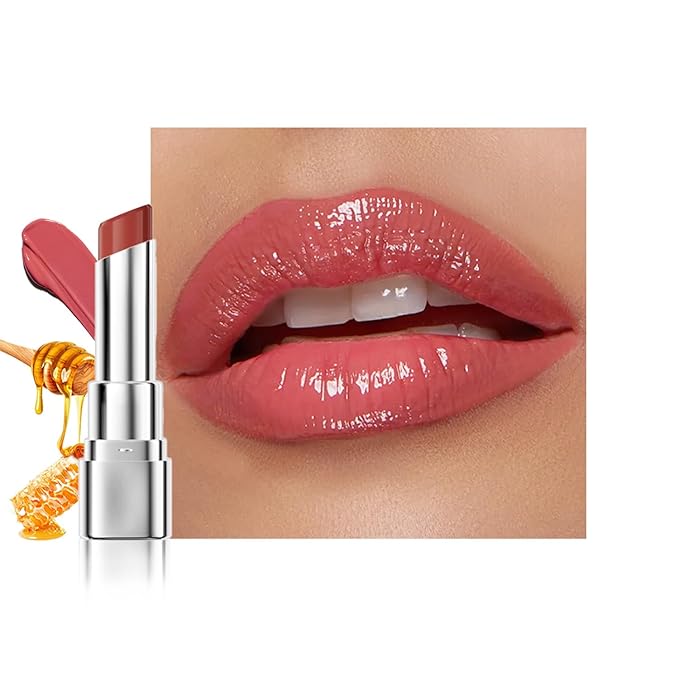 Honey Tinted Lip Stain Lip Gloss, Sheer Hydrating Lip Balm, Moisturizing Lip Color for All Skin Tones, Nourishing Lipstick with a Hint of Natural Black Cherry Tint (A04)