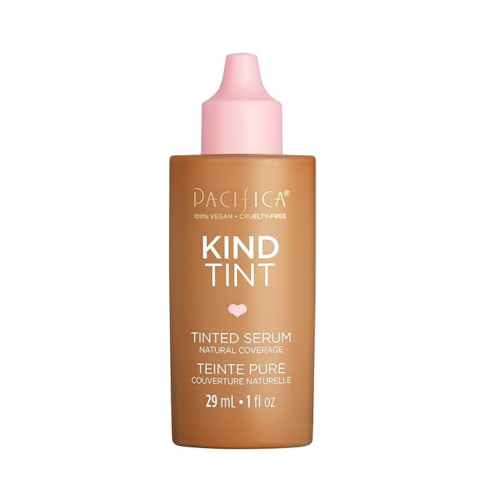 Pacifica Tinted Moisturizer – Kind Tint Serum, Lightweight Hydrating Foundation with Vegan Collagen & Hyaluronic Acid for Dewy Glow, Buildable Coverage, Vegan, 1 fl oz (Shade 08)