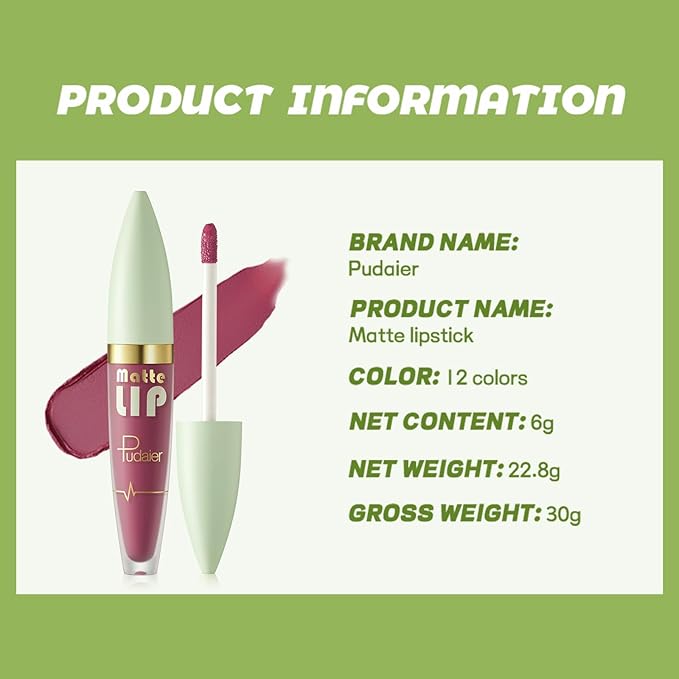 ZUK Matte Liquid Lipstick for Women, Long Lasting Lipstick, Highly Pigmented Lip Stain, Smudge-proof, Waterproof, Cruelty-free and Vegan