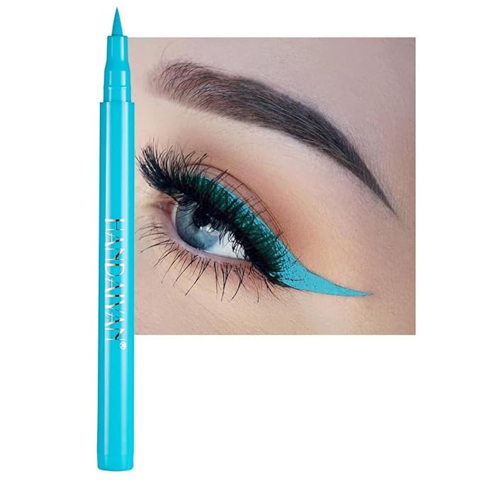 eyeliner pencil waterproof ink liner liquid pigmented smudge proof eye liner pen Light Blue