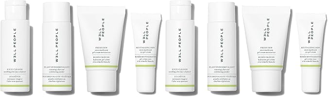 Well People Plant Power Skincare Starter Mini Set, Step-by-Step Skincare Kit For Cleansing, Hydrating, Exfoliating & Nourishing, Vegan & Cruelty-free (Pack of 2)