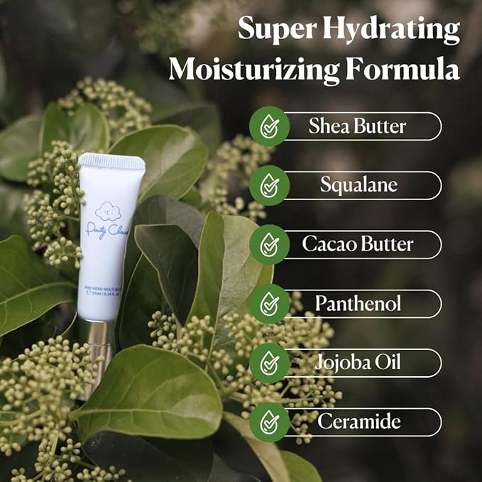 Vegan Multi Balm With Shea Butter, Squalane, Ceramide, Fragance-Free, Beeswax-Free, Petrolatum-Free, Cruelty-Free, Best for Dry, Chapped Lips And Skin. 0.34fl. oz. (Untinted)