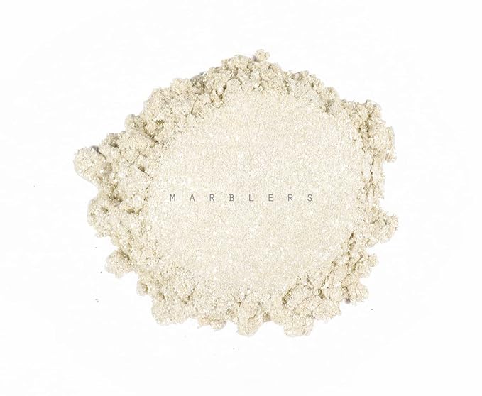 MARBLERS Glitter Mica Powder [Silky Linen] 0.14oz (4g) | Glitter Mica | Highly Pigmented | Non-Toxic, Vegan, Cruelty-Free | Eyeshadow, Body Butter, Nail Polish, Nail Art | Party, Body, Face Makeup