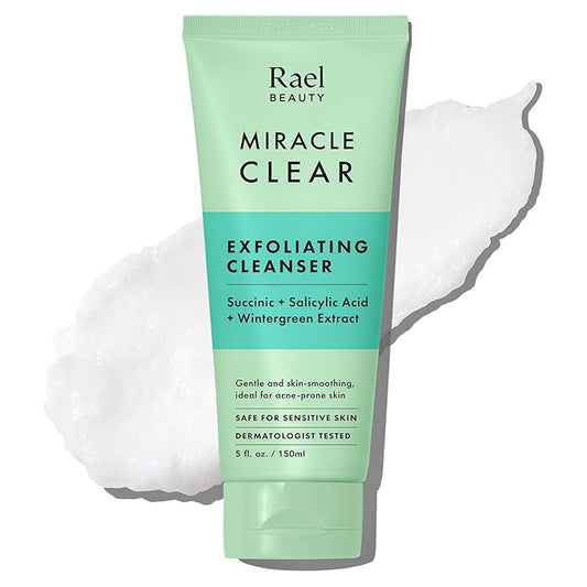 Rael Miracle Clear Facial Cleanser – Makeup Remover, Face Wash for Women, Korean Skin Care (Exfoliating Cleanser, 5.1 fl. oz)