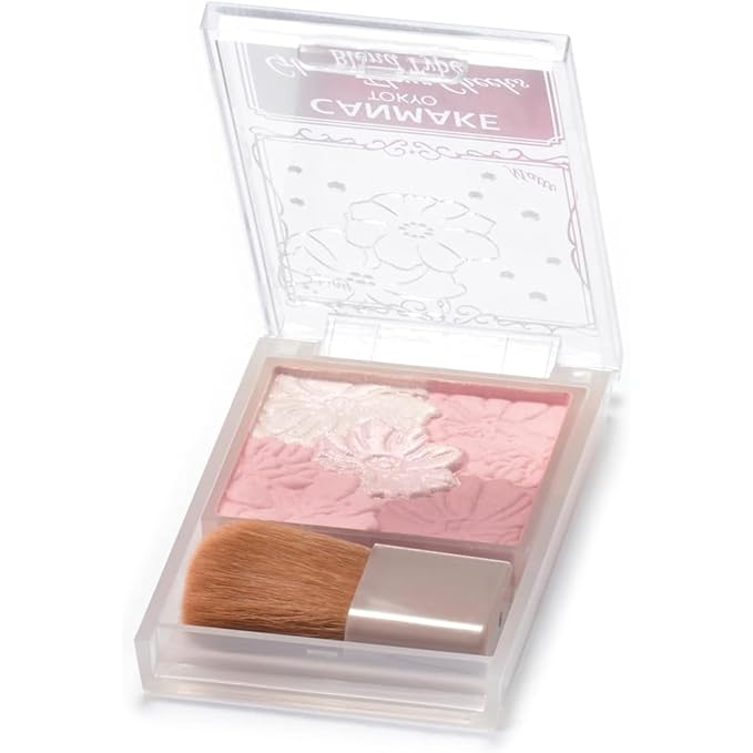 CANMAKE - Glow Fleur Cheeks Blend Type - Moisturizing Plant-Based Silky Smooth Long Lasting Powder - 0.19oz (5.4g) (B02 Rose Ballerina)