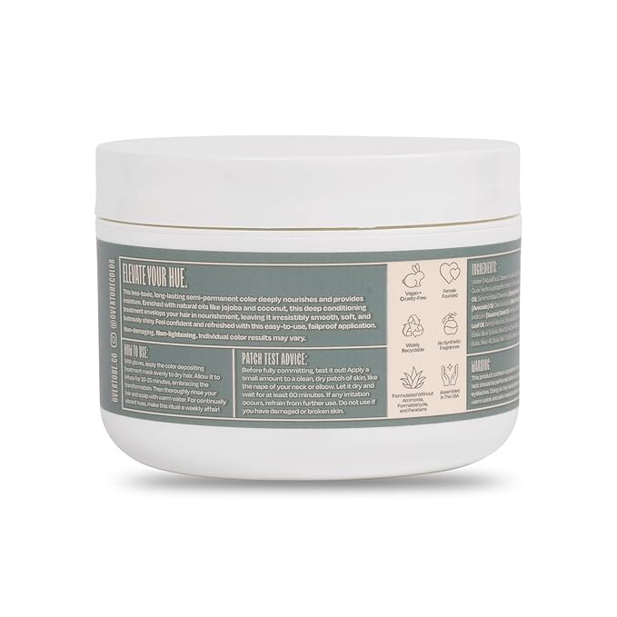 Overtone Semi Permanent Hair Color Conditioner, Stormy Sterling, 8 oz, Nourishing, Damage-Free, Color Depositing Mask for All Hair Types with Shea Butter & Coconut Oil, Vegan & Cruelty-Free