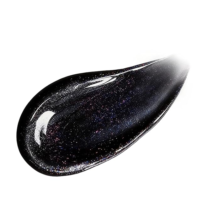 Hydrating Lip Gloss with High Shine,Nourishing Gloss for Reducing Lip Lines, Glitter Lip Makeup for Smooth Juicy Lips, Non Sticky, Blackberry Scent, Vegan & Cruelty-free, Midnight Black