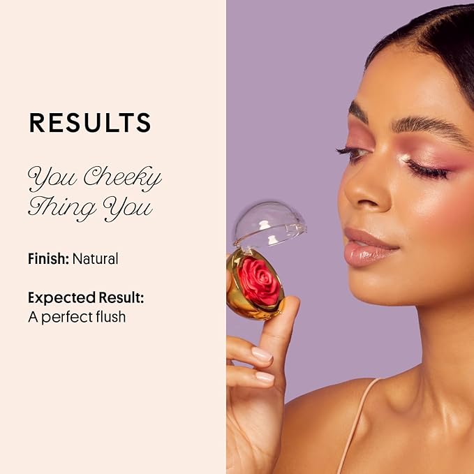 Winky Lux Cheeky Rose Cream Blush – High Pigment, Weightless Color for Cheeks, Effortlessly Blendable Makeup with Vitamin E, Warm Toned Rose, Crown