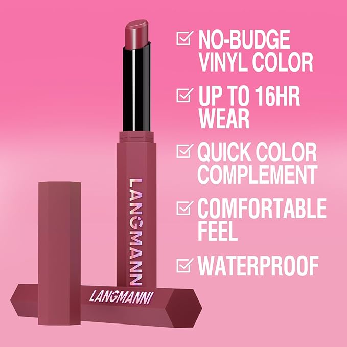 Jolilab 6Pcs Velvet Matte Lipstick Nude Matte Soft Dark Color Stick High Pigmented Long-Lasting Waterproof Lip Stick Lip Balm Beauty Cosmetics Gift for Women(Curated Set B)