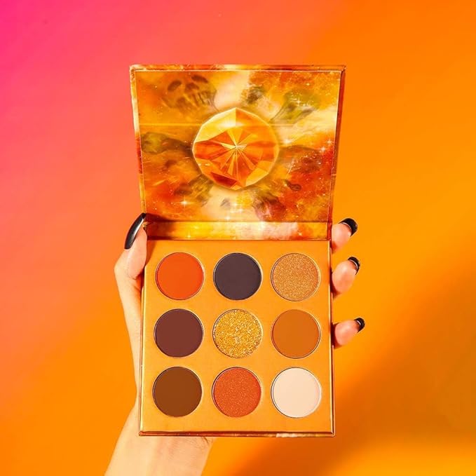 docolor Eyeshadow Palette 9Colors Orange Eyeshadow Gemstone Shadow Palettes Highly Pigmented Mattes Shimmers Naked Smokey Glitter Cream Colorful Powder Blendable Long Lasting Waterproof Makeup Palette