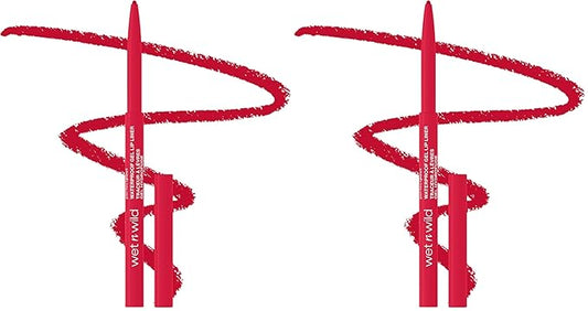 wet n wild Lip Liner, Red The Scene, Matte | Retractable | Gel Formula | Pack of 2 | Perfect Pout