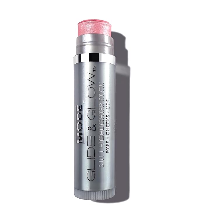 MODE Glide & Glow 3 in 1 Highlighter, Creamy Color Makeup Blush Stick, RARE BEAUTY Pearly Ballerina Pink, Long Wear Glowing Radiance Eyes, Cheeks, Lips, Nourishing Natural Skincare, Vegan