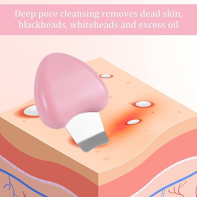 Skin Scrubber Face Spatula, Blackhead Scraper Pimple Scraper Shovel Stainless Steel Blackhead Remover Tools Kit Acne Needles Whitehead Comedones Extractor Included for Women Men Pore Cleaner