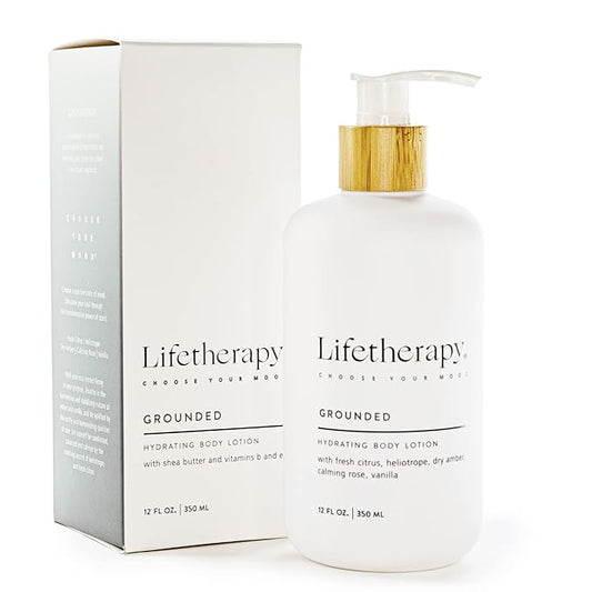 Lifetherapy Hydrating Body Lotion – Grounded | Clean, Skin-Loving Product| Vegan & Gluten Free | Lightweight | Thoughtfully Crafted Fragrance 12oz