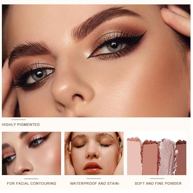 Neutral Nude Matte & Glitter Eyeshadow Palette – 6-Color Warm Nude Brown Caramel Eye Shadow,Soft Peach Coffee Tones, Long-Lasting Blendable Neutral Eye Makeup Palette for Daily Natural Looks