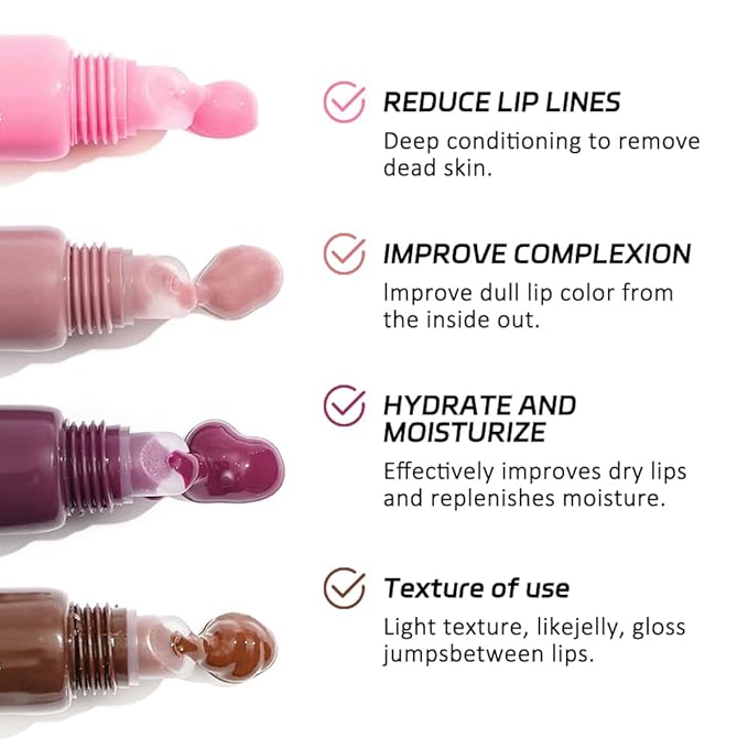 4 PCS Butter Lip Balm – Ultra-Hydrating Lip Care with Shea Butter & Olive Oil, Soothes Dry Lips with Natural Tint & Gloss Effect, Lip Plumper Moisture & Light Lip Stain Finish Set 03