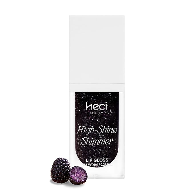 Hydrating Lip Gloss with High Shine,Nourishing Gloss for Reducing Lip Lines, Glitter Lip Makeup for Smooth Juicy Lips, Non Sticky, Blackberry Scent, Vegan & Cruelty-free, Midnight Black