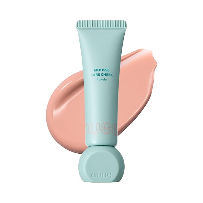 nuse Mousse Care Cheek Handy - Liquid Blush for Cheeks | Soft Color, Glowy Finish, Buildable & Watercolor Effect Blush for Natural Look | Vegan Makeup (06 Nunu)