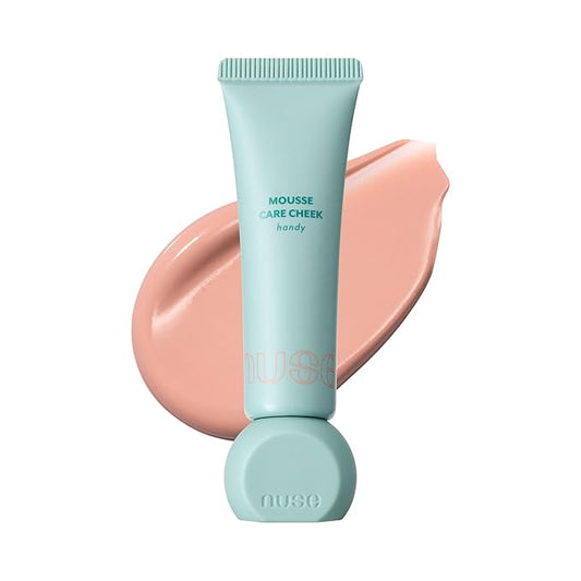 nuse Mousse Care Cheek Handy - Liquid Blush for Cheeks | Soft Color, Glowy Finish, Buildable & Watercolor Effect Blush for Natural Look | Vegan Makeup (06 Nunu)