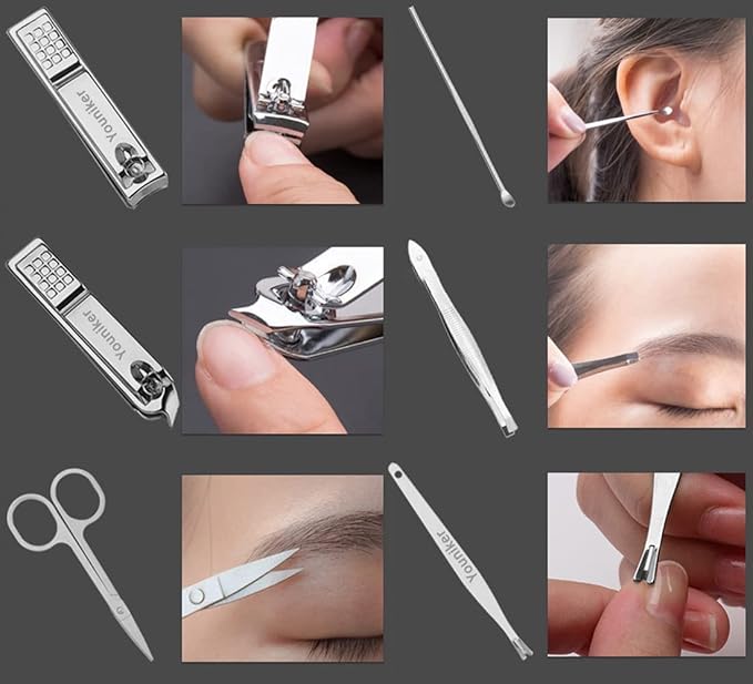 8 Pieces Manicure Set Nail Clippers Pedicure Kit Toenail Beauty Tool Portable Set for Home Travel Gift for Men and Women