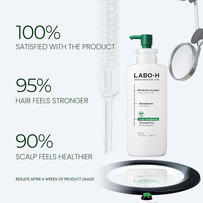 Scalp Strengthening Shampoo for Hair Growth & Anti-Loss | Vegan Ceramide Haircare Routine with Rosemary Oil, Biotin and Caffeine, Paraben Free, Korean Hair Care, 13.5 Fl. oz.