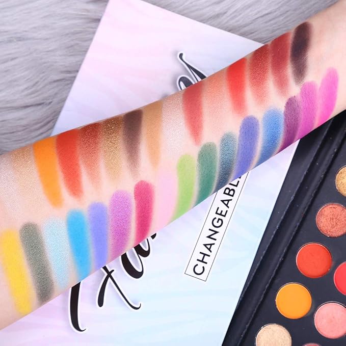 UCANBE Highly Pigmented Eye Makeup Palette, Matte Shimmer Metallic Eyeshadow Pallet Long Lasting Blendable Natural Colors Make Up Eye Shadows Cosmetics Gift Kit
