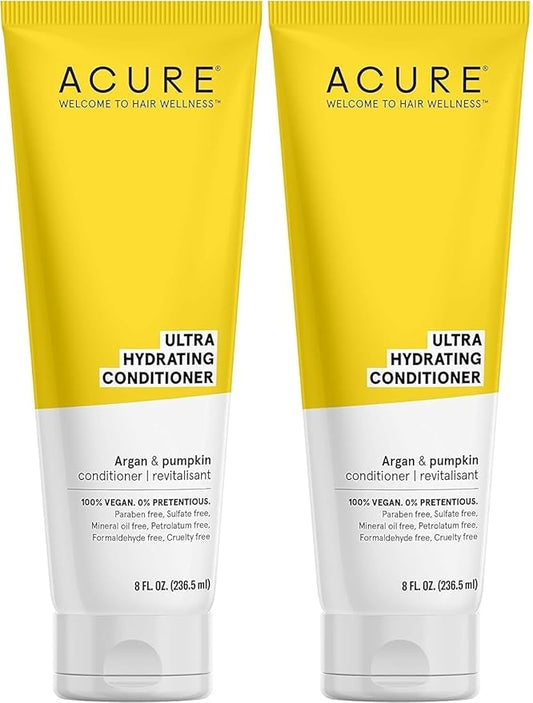 Acure Ultra Hydrating Conditioner, Yellow, Pumpkin, 8 Fl Oz- Pack of 2