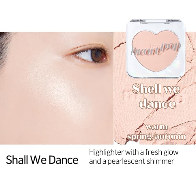 ETUDE Heart Pop Blush, Romantic Mauve Cheek Color, Soft Glow & Glossy Finish, Lightweight Formula, Compact 0.2 oz – Shall We Dance
