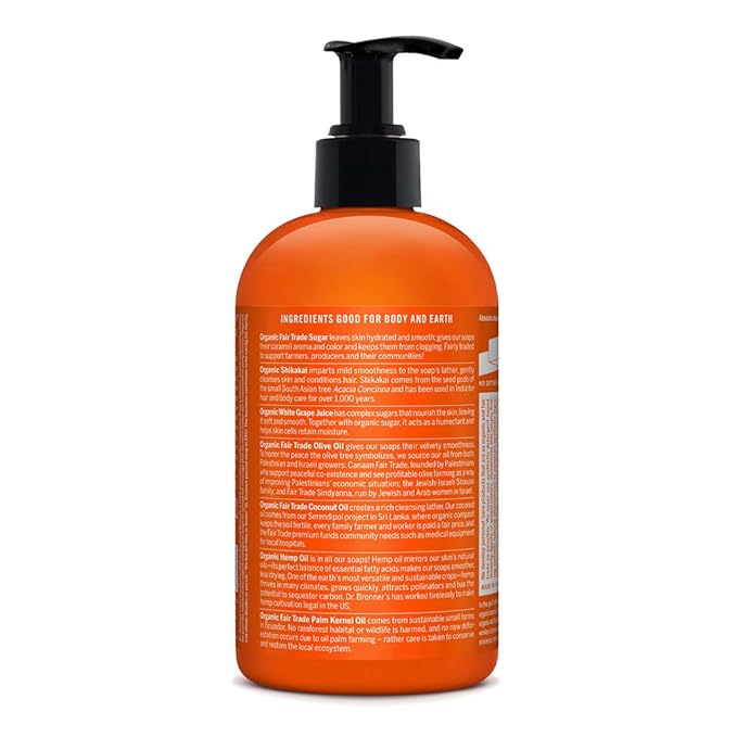 Dr. Bronner's - Organic Sugar Soap (Tea Tree, 12 Ounce) - Made with Organic Oils, Sugar and Shikakai Powder, 4-in-1 Uses: Hands, Body, Face and Hair, Cleanses, Moisturizes and Nourishes, Vegan
