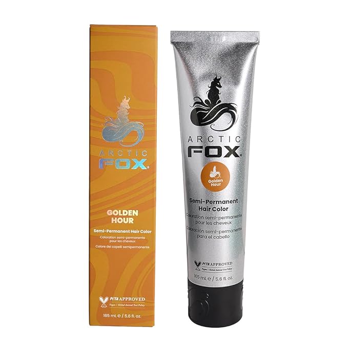 Arctic Fox Semi-Permanent Hair Dye, Vegan & Cruelty-Free, Golden Hour, Ammonia-Free, Conditioning Formula, For All Hair Types, DIY Color, 5.6 fl oz
