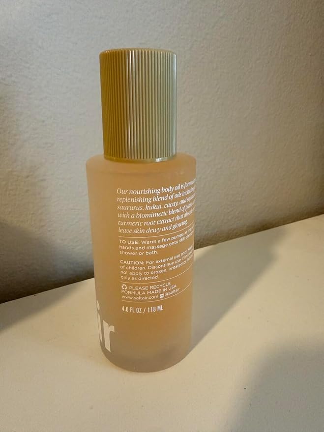Saltair Body Oil – Luxurious After Shower and Bath Oil for Women and Men. Botanical, Non-Greasy, Well-Absorbing Moisturizer for Hydrating Dry Skin – 4oz Bottle, Golden Hour Scent