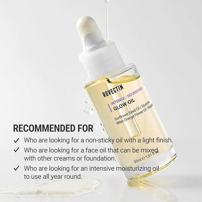 ROVECTIN Barrier Repair Face Oil - Neroli Oil, Antioxidant Anti-Aging Facial Oil | Fast Absorbing, Non-Greasy, Natural Glow for Dry and Sensitive Skin | Vegan, Korean Skincare (1.01 fl oz)