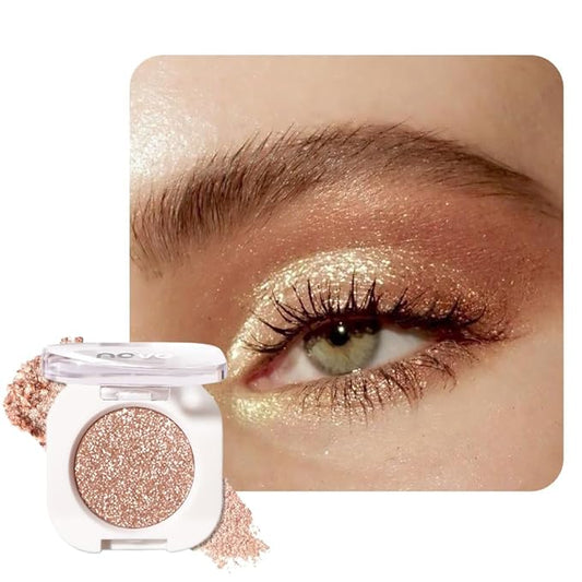 Ultra-Fine Pressed Pigment Single Eyeshadow – Lightweight, Highly Blendable Formula Rose Gold Radiance Eye Shadow, 12 Rich Matte/Shimmer Shades for Makeup, Vegan & Cruelty-Free (#09 Moonstone)