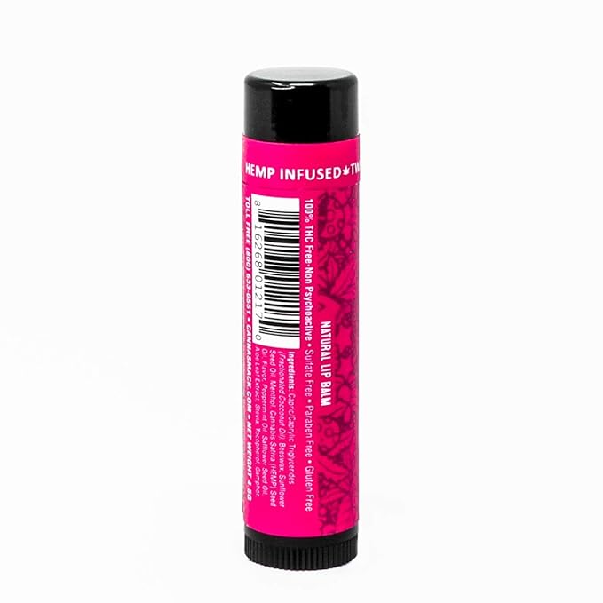 CannaSmack Natural Hemp Lip Balm - Sweet Mint Flavor - Besswax and Natural Botanical Extracs - Cooling & Moisturizing