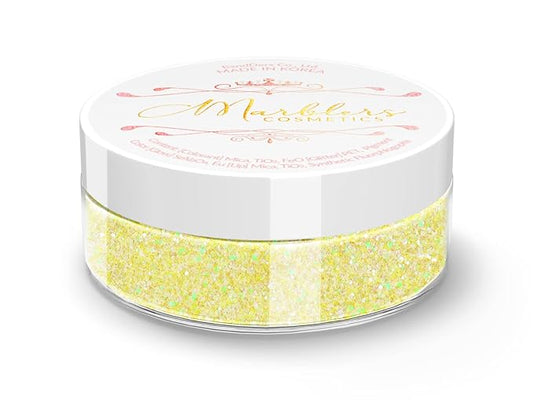 MARBLERS Holographic Face & Body Glitter [Unicorn Yellow] 0.18oz (5g) | Non-Toxic | Vegan | Cruelty-Free | Festival, Rave & Party Makeup | Eye, Hair, Nail Polish, Eyeshadow | Nail Art | Gel Nail
