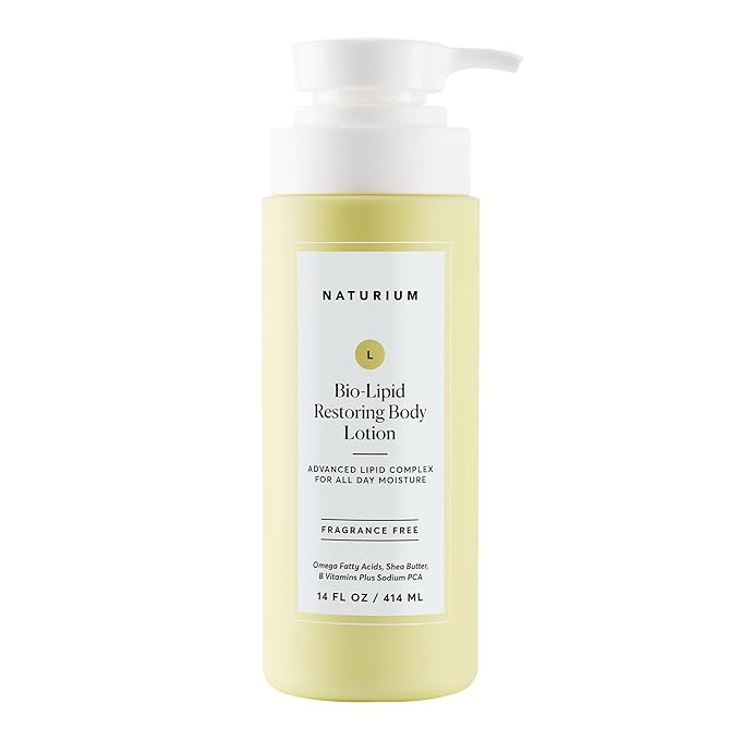 Naturium Bio-Lipid Restoring Moisturizing Body Lotion with Shea Butter, Fragrance Free, 14 oz