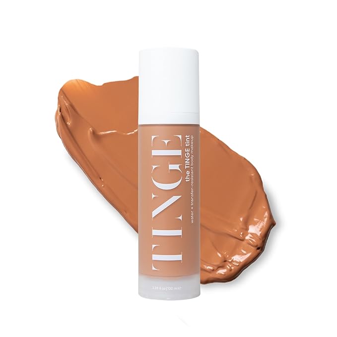 Tinge Body Makeup, Water & Transfer Resistant, Medium Coverage Cream, Lasts Up to 48 Hours, For All Skin Types, Fragrance Free, Vegan, American Made, 3.38 Fl Oz. - Tan Cool
