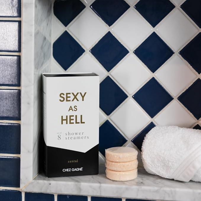 Aromatherapy Shower Steamers - Sexy As Hell - Santal, Set of 8 - Vegan, Cruelty-Free, Made in USA - Paraben, Sulfate & Phthalate-Free - Unisex Self Care Gift