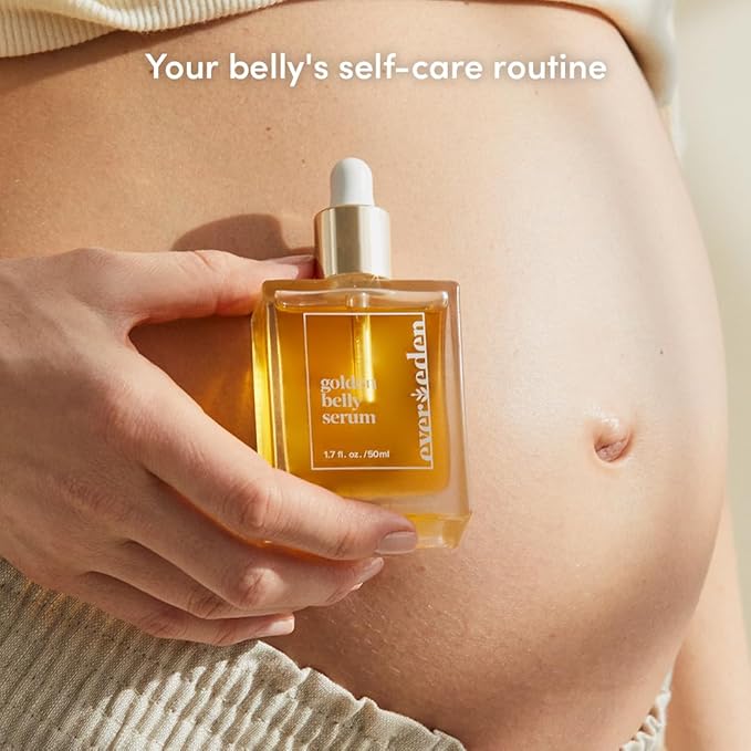 Evereden Mama Must-Have DUO - Golden Belly Stretch Mark Oil & Stretch Mark Cream - Dermatologist-Developed Clean & Vegan Maternity Skin Care for Stretch Mark Reduction & Skin Hydration
